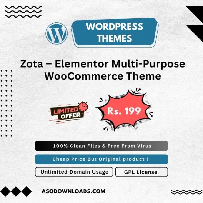 Zota - Elementor Multi-Purpose WooCommerce Theme