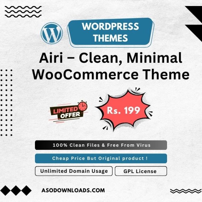 Airi – Clean, Minimal WooCommerce Theme