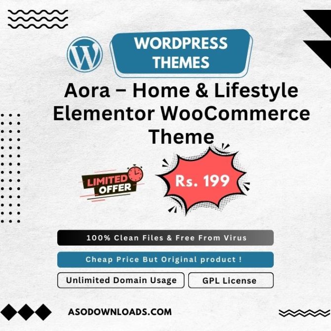 Aora – Home & Lifestyle Elementor WooCommerce Theme