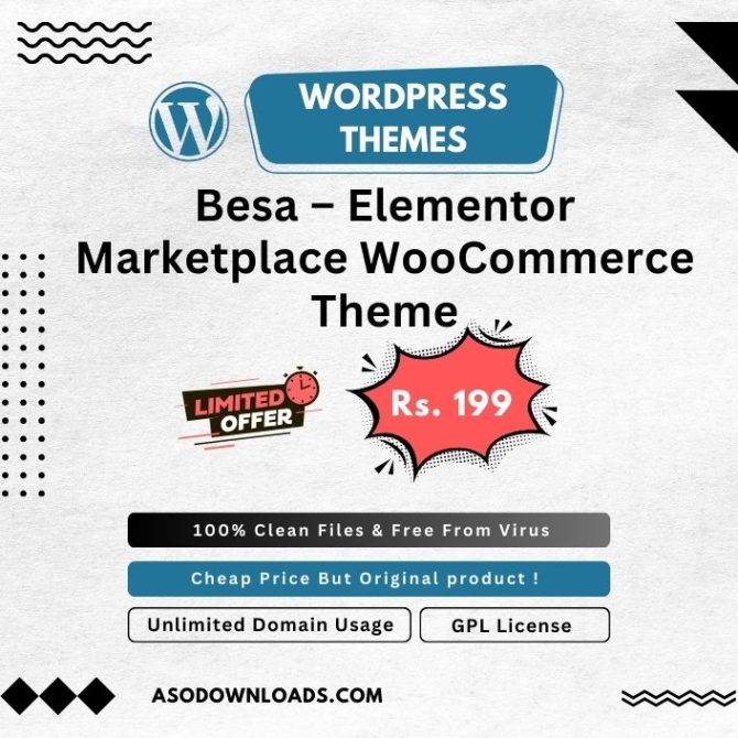 Besa – Elementor Marketplace WooCommerce Theme