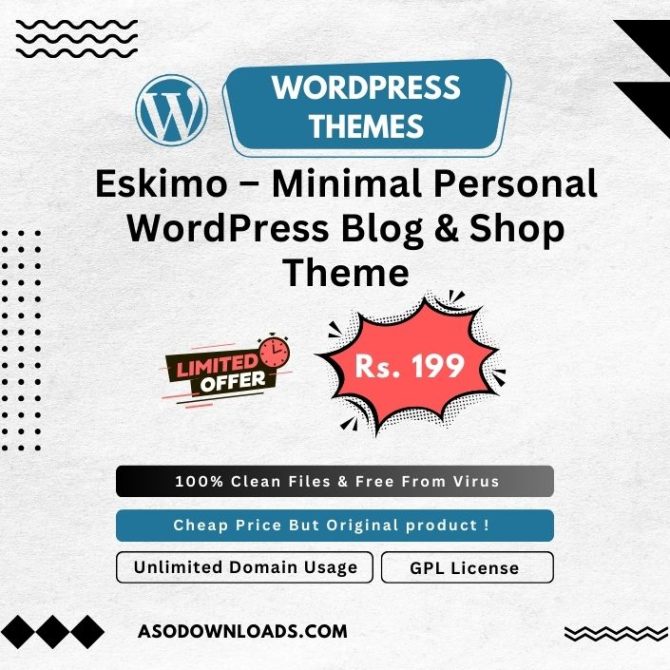 Eskimo – Minimal Personal WordPress Blog & Shop Theme