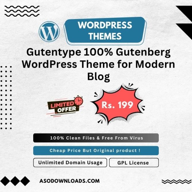 Gutentype 100% Gutenberg WordPress Theme for Modern Blog