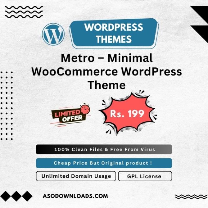 Metro – Minimal WooCommerce WordPress Theme