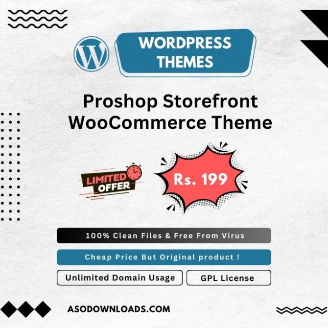 Proshop Storefront WooCommerce Theme