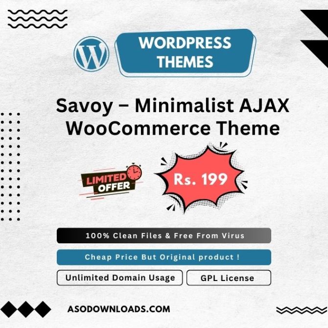 Savoy – Minimalist AJAX WooCommerce Theme