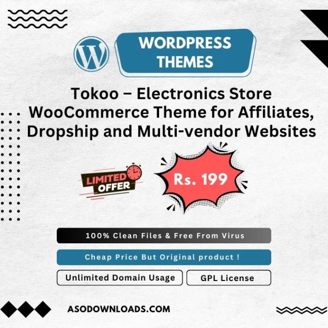 Tokoo – Electronics Store WooCommerce Theme for Affiliates, Dropship and Multi-vendor Websites