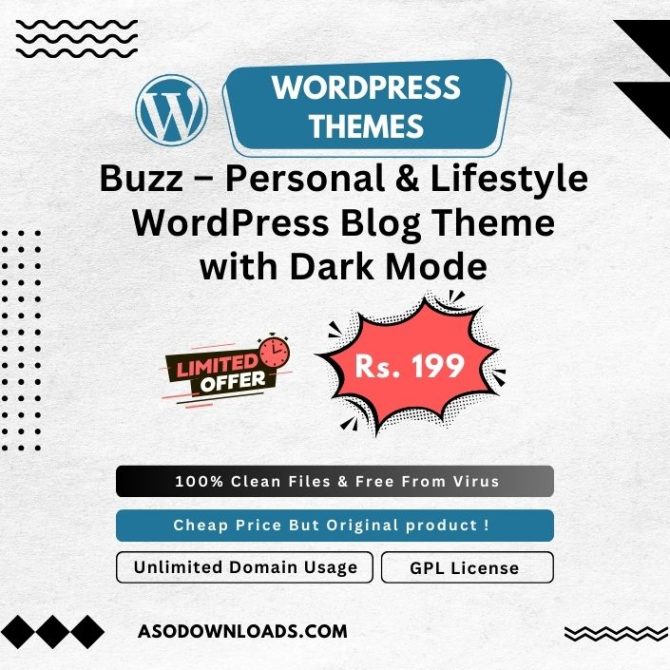 Buzz – Personal & Lifestyle WordPress Blog Theme with Dark Mode