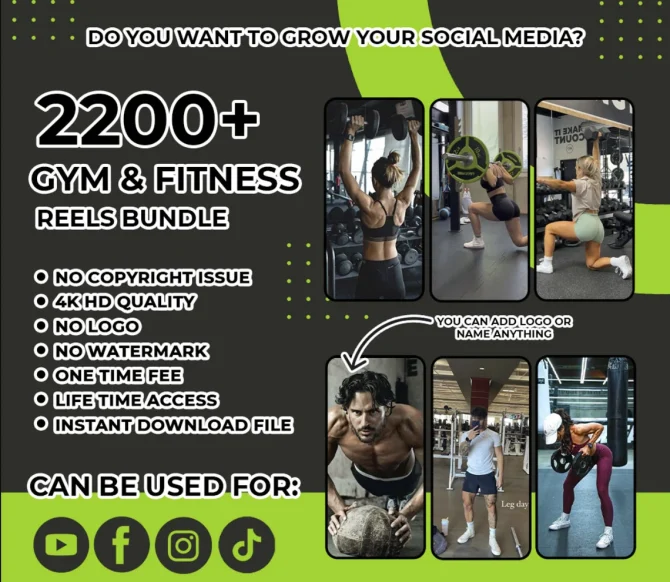 2200+ Gym & Fitness Reels