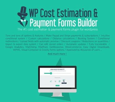 ### **WP Cost Estimation & Payment Forms Builder** #### **Affordable Price | 100% Original & Secure** The **WP Cost Estimation & Payment Forms Builder** plugin is a powerful and versatile tool for creating customized cost estimation and payment forms on your WordPress website. Ideal for businesses offering complex pricing models or services, this plugin allows you to build interactive forms that calculate costs based on user input and securely process payments. Whether you are a freelancer, agency, or any service provider, this plugin provides an easy and efficient way to create quote request forms, cost estimators, or payment forms that improve customer experience and streamline transactions. #### **Key Features:** - **Customizable Cost Estimation Forms:** Create highly customizable forms where users can select various options, and the plugin will calculate the final price automatically based on those choices. - **Payment Gateway Integration:** Fully integrated with popular payment gateways such as PayPal, Stripe, and Authorize.Net, allowing for secure payment processing directly through the form. - **User-Friendly Form Builder:** Drag-and-drop form builder that makes it easy to create cost estimations and payment forms without any coding knowledge. - **Conditional Logic:** Use conditional logic to show or hide fields based on user input, offering a dynamic and personalized experience. - **Real-Time Calculation:** Automatically calculate the cost in real-time as users select options, providing immediate feedback on pricing. - **Multi-Currency Support:** Supports multiple currencies, allowing businesses to create forms for customers across the globe. - **Comprehensive Report Generation:** Generate detailed reports for each completed form submission, helping businesses track estimates, quotes, and payments. - **Customizable Email Notifications:** Set up automatic email notifications for both customers and administrators upon form submission or payment completion. - **User Account Management:** Let customers create accounts to save and view their past estimates and payment records. - **Save & Resume Feature:** Users can save their form progress and resume it later, enhancing the user experience for complex or lengthy estimations. - **Responsive & Mobile-Friendly:** Ensures your forms are fully responsive and easy to use on mobile devices. - **Advanced Security Features:** Secure form submissions and payments, protecting both customer data and transaction information. - **Multi-Language Support:** Available in multiple languages, making it suitable for businesses operating in different regions. - **Unlimited Domain Usage:** Install the plugin on multiple domains without any restrictions. - **100% Clean & Secure Files:** Free from malware, viruses, or unauthorized modifications, ensuring a safe experience. - **Regular Updates & Compatibility:** Keeps the plugin up to date with the latest features and WooCommerce/WP versions for smooth integration. #### **Why Choose WP Cost Estimation & Payment Forms Builder?** - **Customizable & Flexible:** Create tailored cost estimation and payment forms to match your specific business needs. - **Boost Conversions & Sales:** Simplifies the quote and payment process, improving user engagement and conversion rates. - **Saves Time & Effort:** Automates the calculation and payment process, allowing your team to focus on other tasks. - **Easy to Set Up & Use:** The intuitive interface makes it easy to create and customize forms, even for users without technical expertise. - **Ideal for Various Industries:** Perfect for service-based businesses, product customizers, freelancers, contractors, and more. - **Supports Complex Pricing Models:** Create forms for any pricing structure, including hourly rates, per unit pricing, discounts, and add-ons. - **Comprehensive Documentation & Support:** Access detailed documentation and excellent customer support for any queries or issues. #### **Product Details:** - **Product Name:** WP Cost Estimation & Payment Forms Builder - **Version:** 10.1.95.2 - **Last Updated:** November 26, 2024 - **License:** GPL (General Public License) - **Compatibility:** Fully compatible with WooCommerce, WordPress, and other popular WordPress plugins The **WP Cost Estimation & Payment Forms Builder** plugin is the ultimate solution for businesses that need a flexible and customizable way to collect estimates and process payments directly through their website. Whether you're creating a quote for a customer or accepting online payments, this plugin streamlines the process, providing a seamless experience for both business owners and customers. Let me know if you need any modifications or additional details.