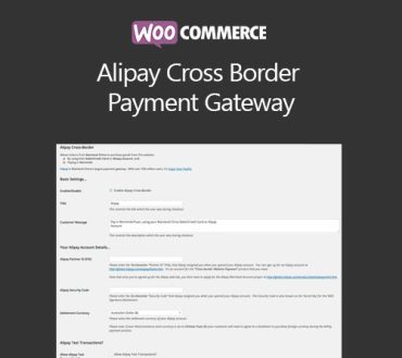 WooCommerce Alipay Cross Border Payment Gateway